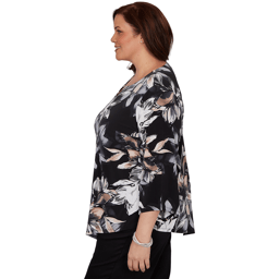 Plus Size Alfred Dunner Classics 3/4 Sleeve Floral Blouse