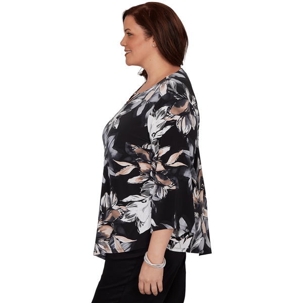Plus Size Alfred Dunner Classics 3/4 Sleeve Floral Blouse
