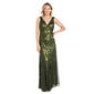 Womens R&M Richards Sleeveless V Neck Beaded Godet Gown - image 1