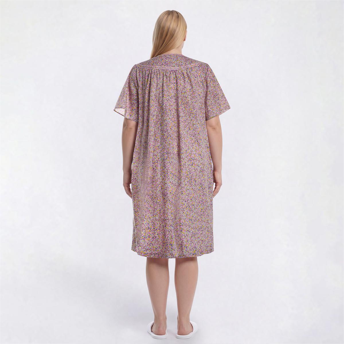Plus Size Moon to Noon Trapunto Abstract Snap Robe