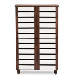 Baxton Studio Gisela Two-Tone Shoe Cabinet