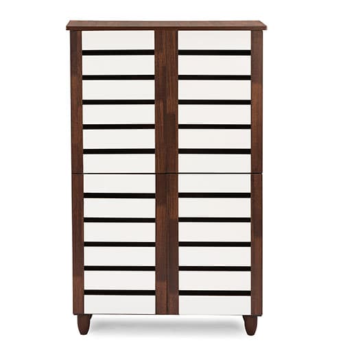 Baxton Studio Gisela Two-Tone Shoe Cabinet