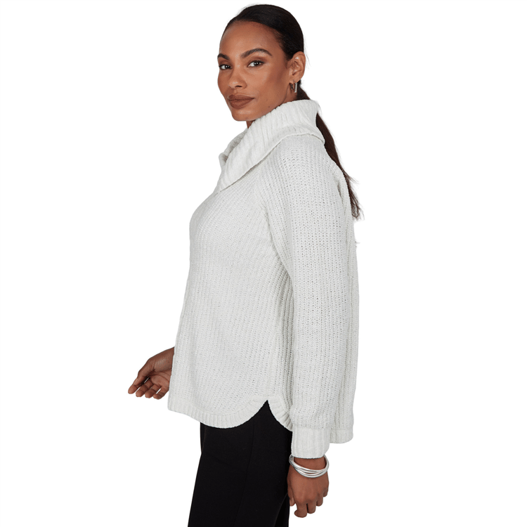 Petite Hearts of Palm Silver Linings Turtleneck Sweater