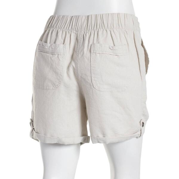 Womens Per Se 5in. Solid Linen Shorts
