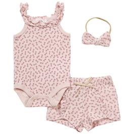 Baby Girl &#40;NB-9M&#41; Willow & Whimsy&#40;R&#41; 3pc. Floral Shorts Set