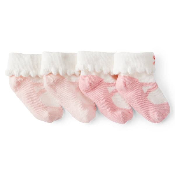 Baby Girl (NB) Carter''s(R) 2pr. Scalloped Ballerina Booties - image 