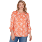 Women''s Ruby Rd. Seas The Day Starfish Puff Print Flutter Sleeve - image 1