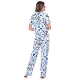 Womens White Mark 2pc. Tropical Pajama Set