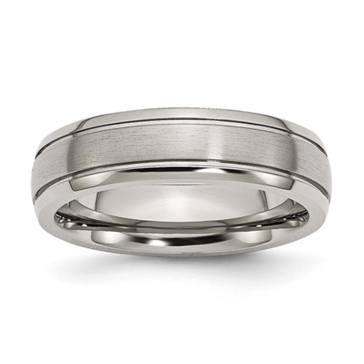 Mens Endless Affection™ Titanium Grooved Edge 6mm...