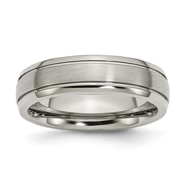 Mens Endless Affection&#40;tm&#41; Titanium Grooved Edge 6mm Polished Band - image 