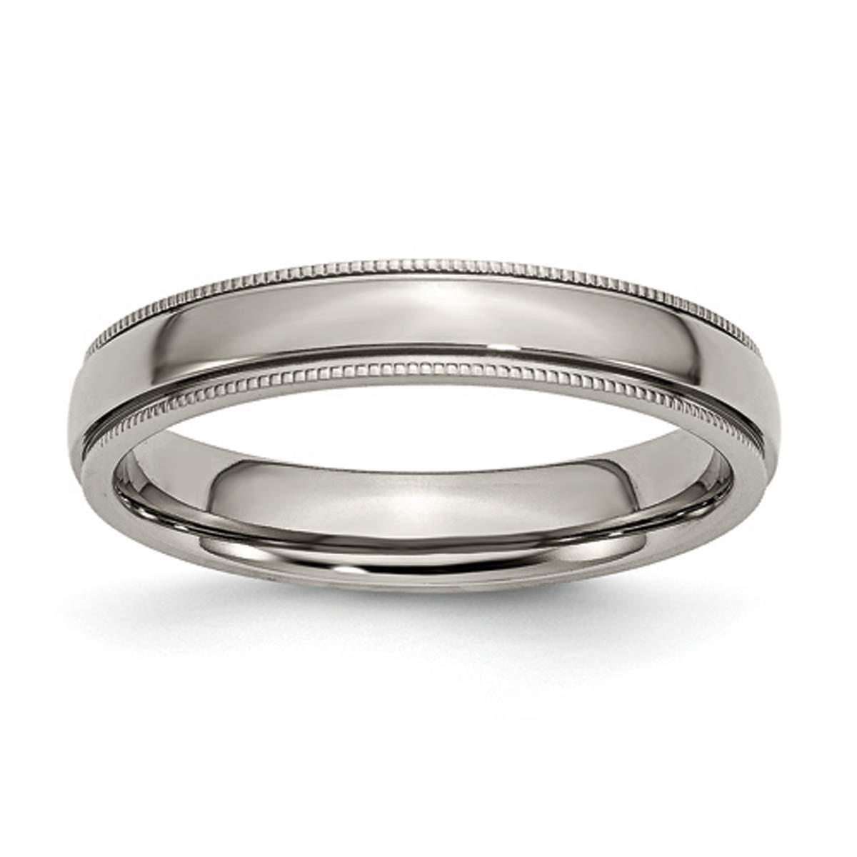 Mens Endless Affection™ 4mm Titanium Grooved & Beaded...