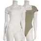 Juniors Pink Rose 2pk. Double Layered Square Neck Bodysuit - image 1