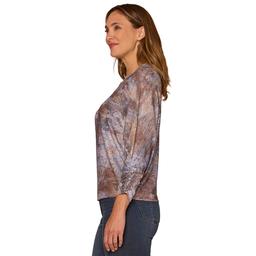 Womens Democracy 3/4 Dolman Sleeve Abstract Blouse