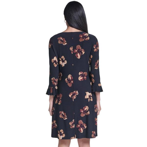 Womens Tommy Hilfiger 3/4 Pleated Sleeve Floral Shift Dress