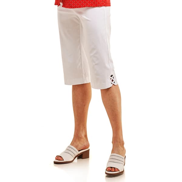 Womens Briggs Solid Millennium Cut-Out X Hem Capri Pants - image 