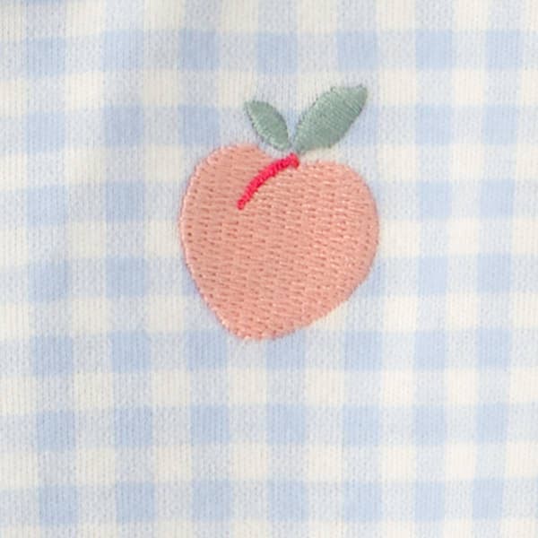 Baby Girl (NB-9M) Carter''s® Peach Gingham 2 Way Zip Pajamas