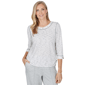 Womens Alfred Dunner Weekend Warrior 3/4 Sleeve Stripe Blouse - image 1