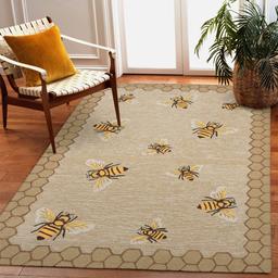 Liora Manne Frontporch Honeycomb Bee Rectangular Area Rug