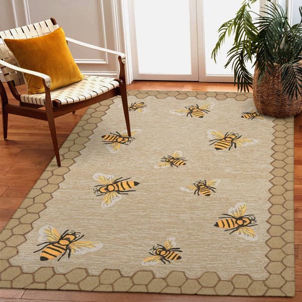 Liora Manne Frontporch Honeycomb Bee Rectangular Area Rug
