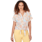 Womens Hearts of Palm Fun in the Sun Leaf Tie Front Blouse - image 1