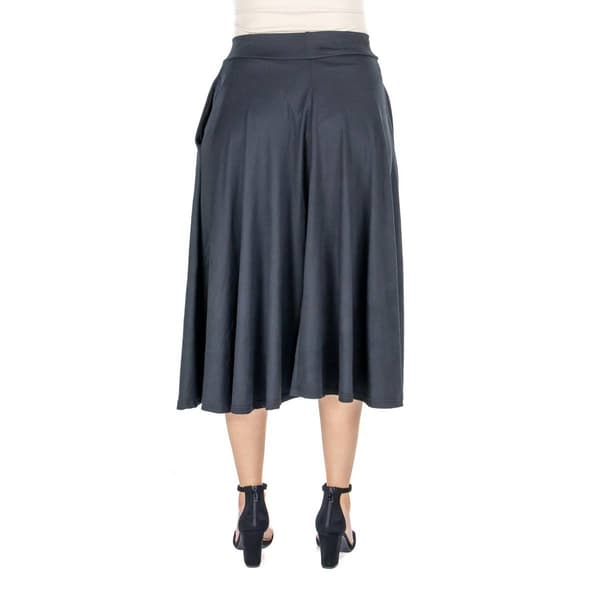 Womens 24/7 Comfort Apparel Pleated Elastic Waist Midi Skirt