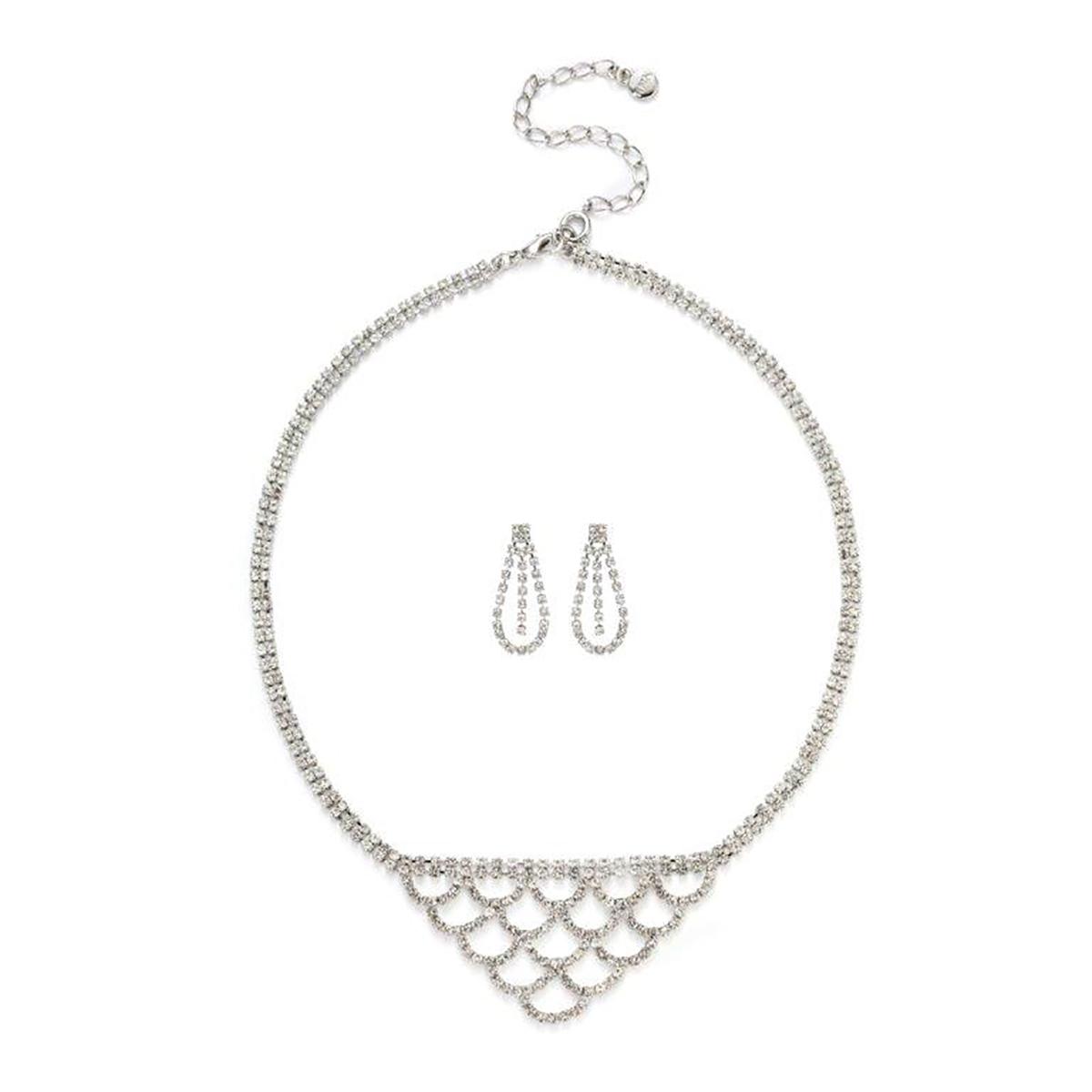 Roman Silver-Tone Scale Cup Chain Necklace & Dangle...