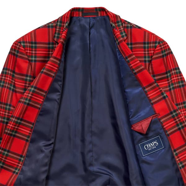 Mens Chaps Tartan Plaid Sport Coat - Red/Green