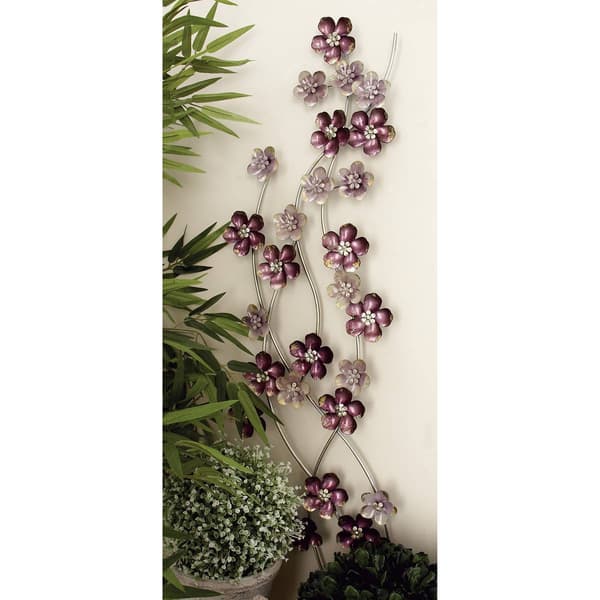 9th &amp; Pike® Medium Iron Flowers Wall Decor