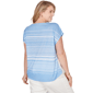 Plus Size Hearts of Palm Smooth Sailing Stripe Beach Scene Tee - image 2