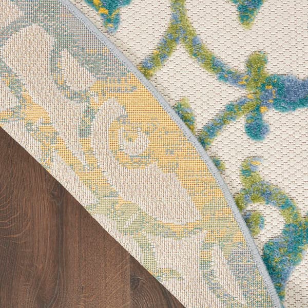 Nourison Aloha Scroll Print Indoor/Outdoor Round Rug