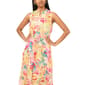 Womens MSK Sleeveless Tropical Leaf Tie Neck Tiered Midi Dress - image 4