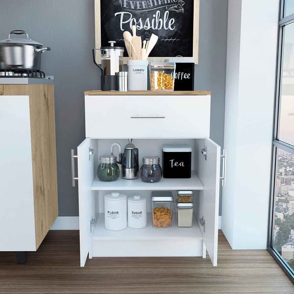 FM FURNITURE Oxford White Pantry Cabinet