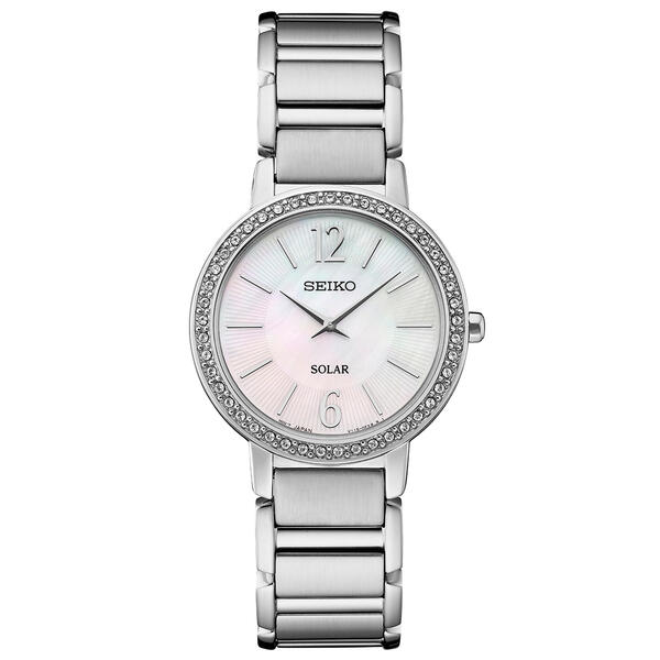 Womens Seiko Crystals Silver Solar Movement Watch - SUP467 - image 