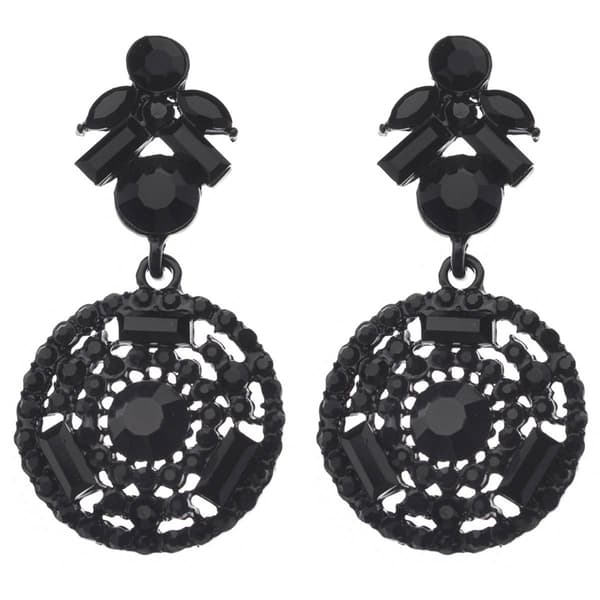 Ashley Cooper(tm) Black Rhinestone Multi Shape Drop Earrings - image 