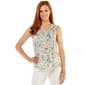 Womens Zac & Rachel Sleeveless Floral V-Neck Pintuck Blouse - image 1