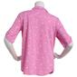 Womens Emily Daniels Elbow Sleeve Space Dye Flamingo Blouse - image 3
