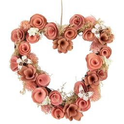 Northlight Seasonal Wooden Rose Heart Valentine''s Day Wreath