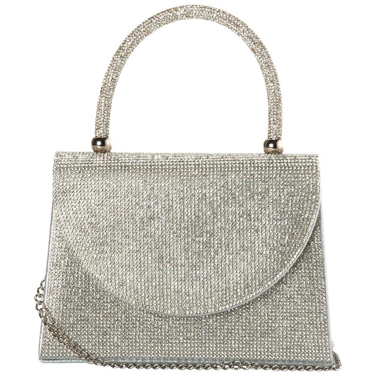 D''Margeaux Top Handle Rhinestones Glitter Clutch