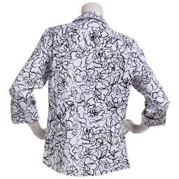 Womens Emily Daniels Floral Knit To Fit Casual Button Down