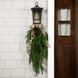 Northlight 26in. Pinecone & Cedar Christmas Teardrop Swag