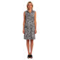 Petite MSK Sleeveless Spread Collar Abstract Grommet Shift Dress - image 1