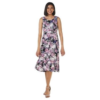 Petite Connected Apparel Floral Ruched Waist Midi Dress - Boscov's
