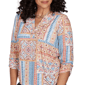 Womens Alfred Dunner Tuscany 3/4 Sleeve Patchwork Henley Blouse - image 5
