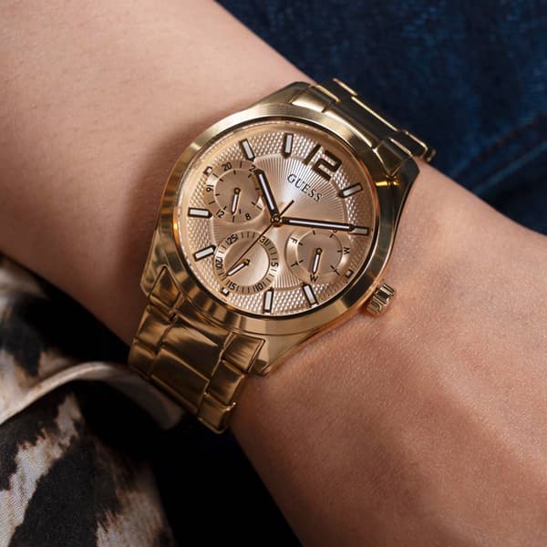 Womens GUESS Gold-Tone Multi Function Watch - GW0760L2