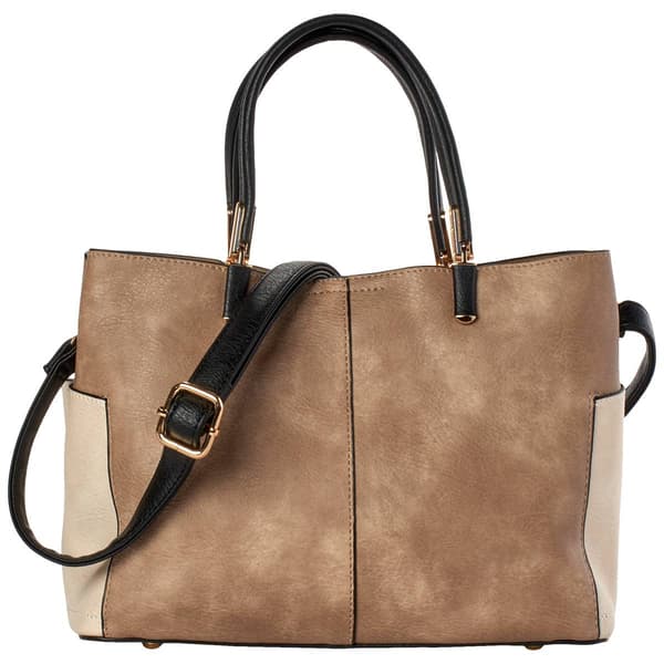 DS Fashion Small Double Handle Colorblock Satchel