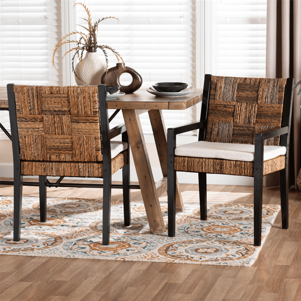 bali & pari Raniya 2pc. Handwoven Seagrass Armchairs
