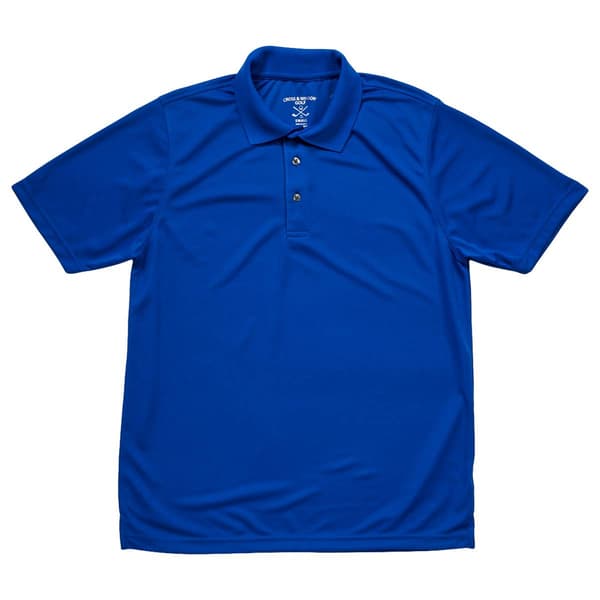 Mens Cross & Winsor&#174; Solid Rice Stitch Golf Polo