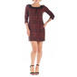 Womens 24/7 Comfort Apparel Houndstooth Print 3/4 Shift Dress - image 1