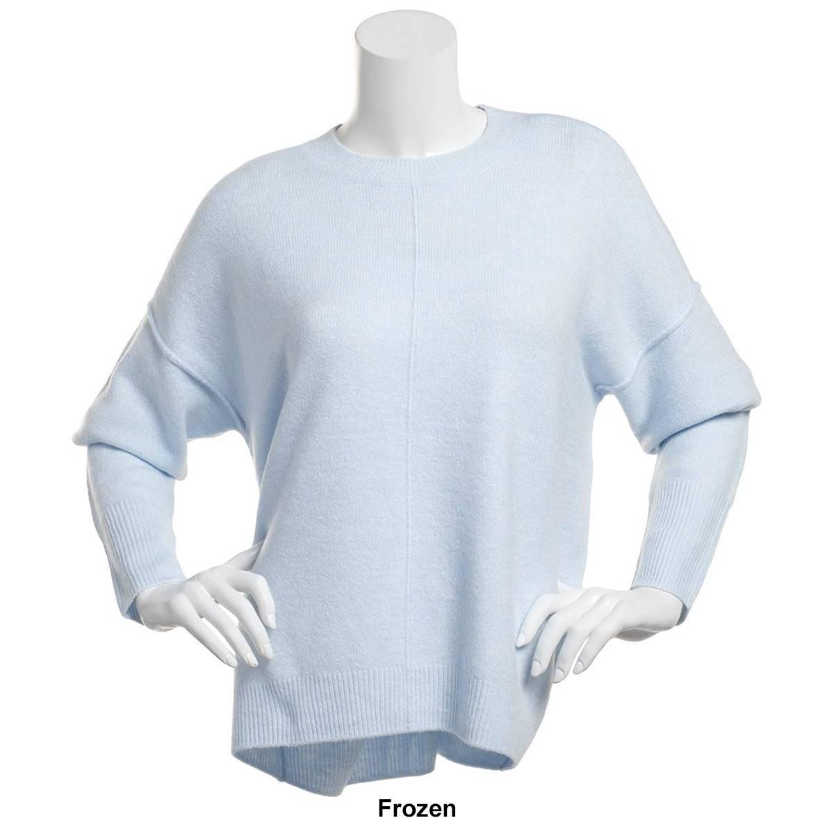 Womens Vince Camuto Solid Long Sleeve Crewneck Pullover