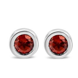Haus of Brilliance Sterling Silver & Created Ruby Stud Earrings